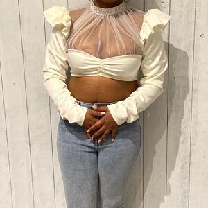White/cream/ivory Crop top